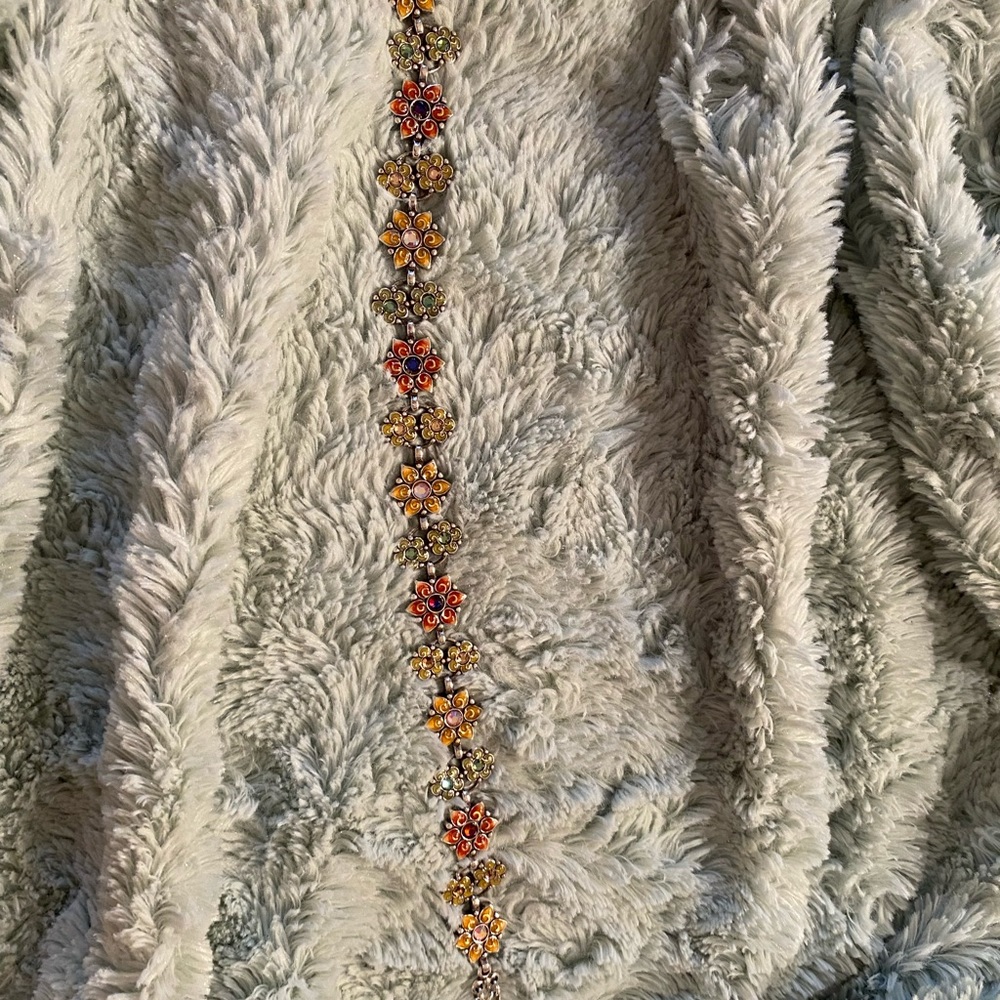 Jeweled Enamel Chain Belt 42 inches from end to end